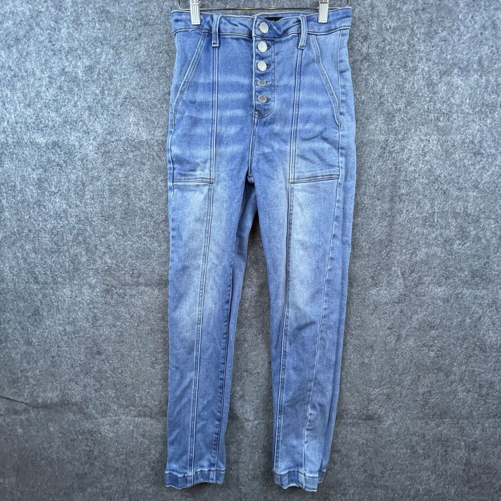 Risen Los Angeles Jeans Womens 27 Rosita High Rise Button Fly Skinny